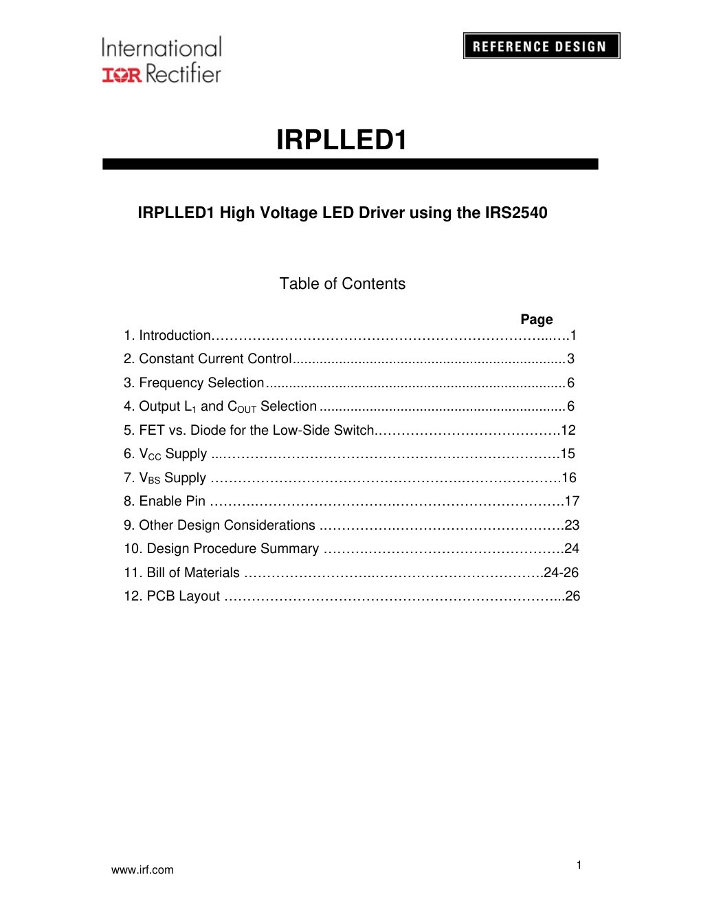 Cover of IRPLLED1 (1812)