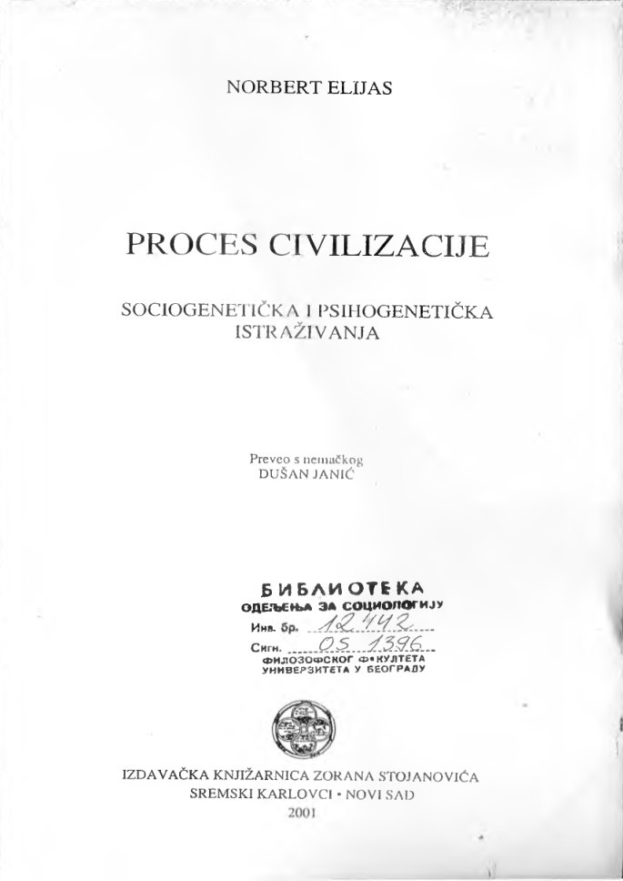 Cover of PROCES CIVILIZACIJE