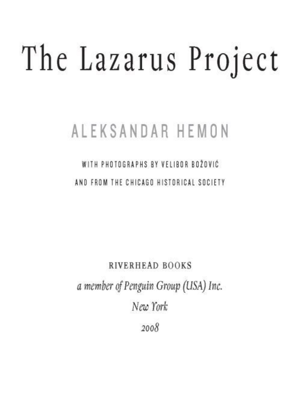 Cover of The Lazarus Project