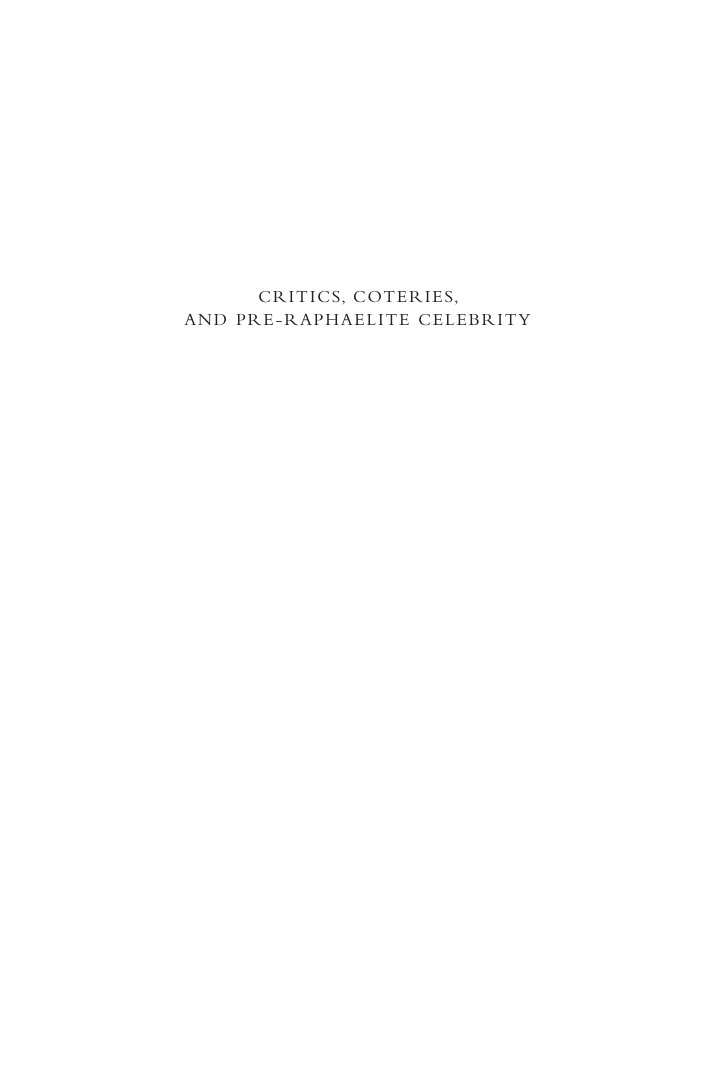 Cover of CRITICS, COTERIES