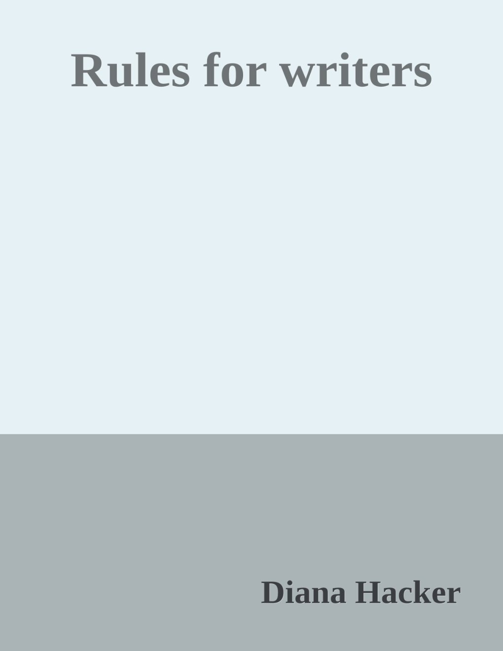 Cover of Rules for writers