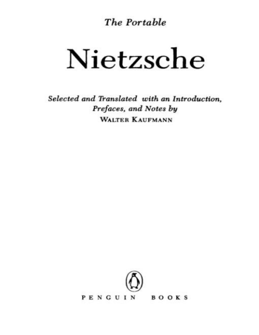 Cover of The Portable Nietzsche