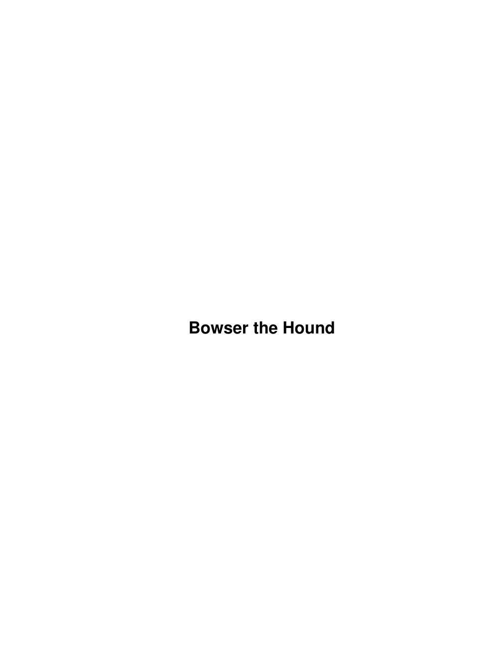 Cover of Bowser the Hound