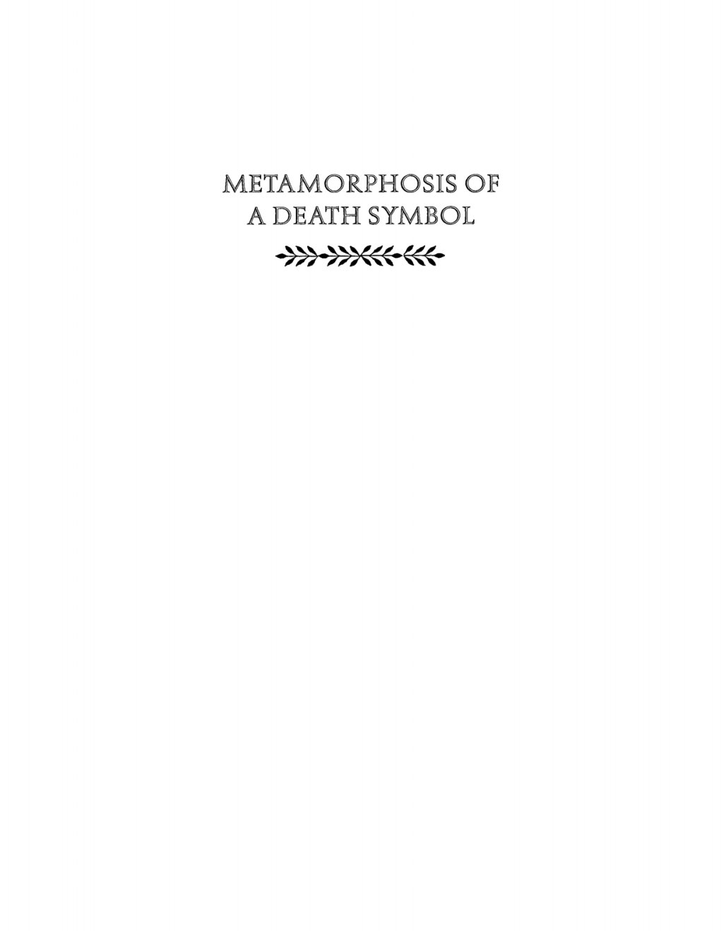 Cover of METAMORPHOSIS OF