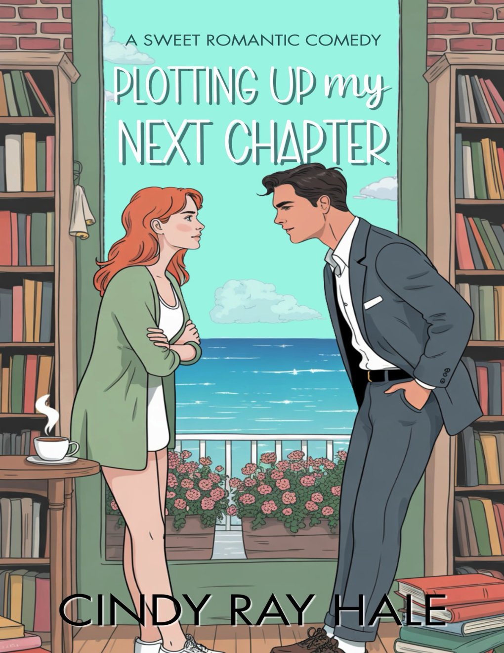Cover of Plotting Up My Next Chapter: An Enemies-to-Lovers Sweet Romantic Comedy (Twin Waves Sweet Romcom Series Book 3)