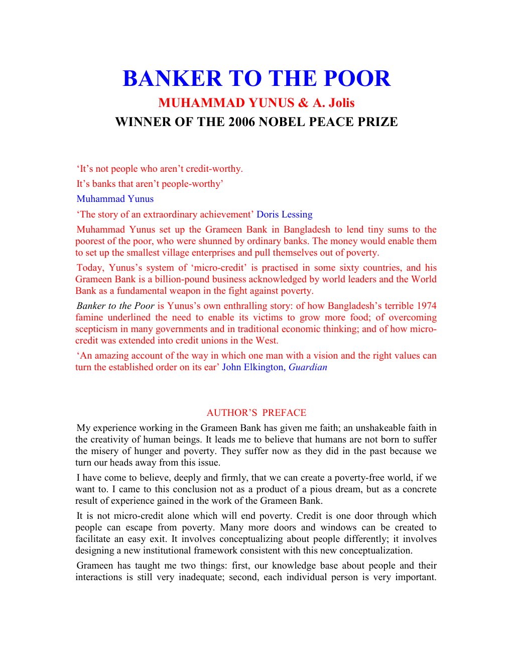 Cover of BANKER TO THE POOR (1940)