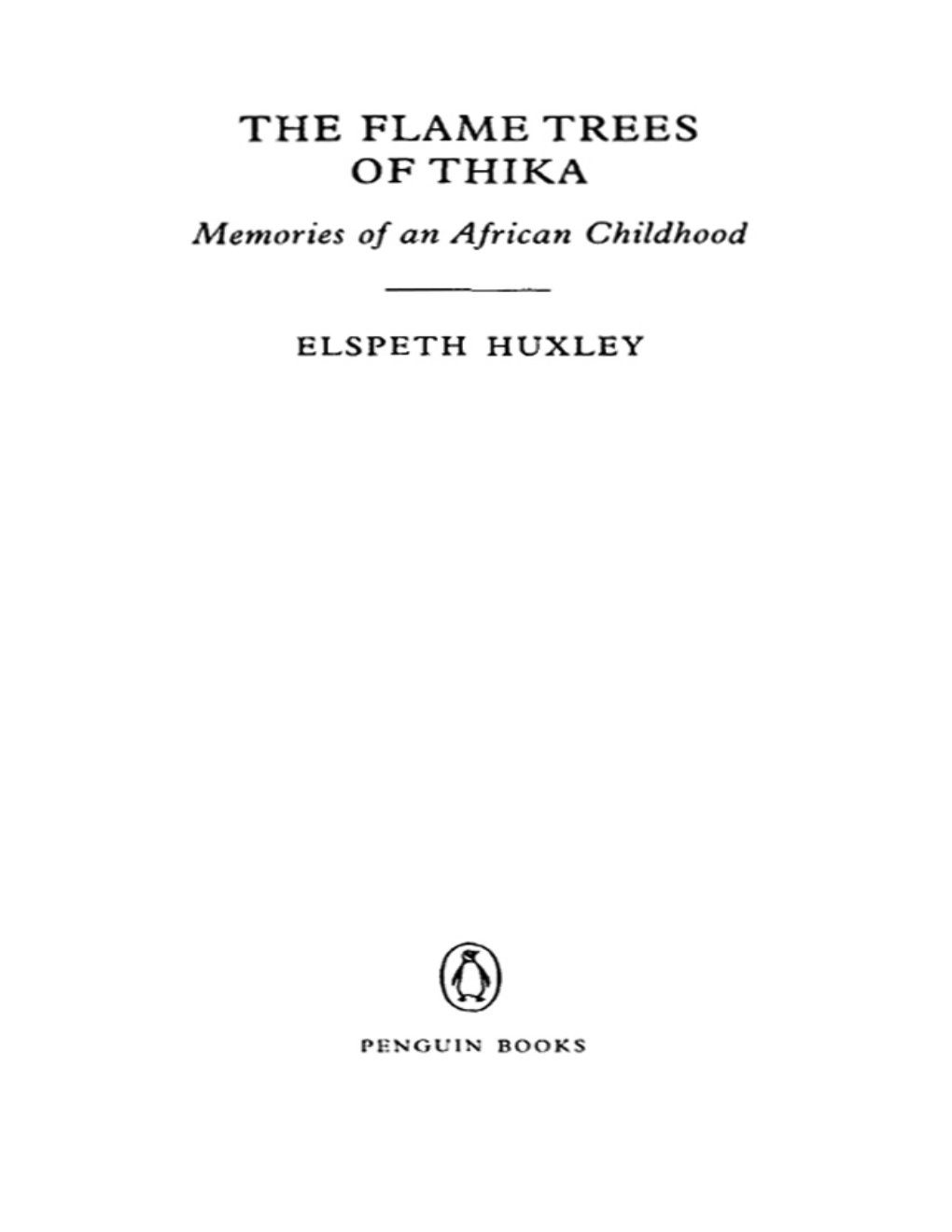 Cover of The Flame Trees of Thika (1904)