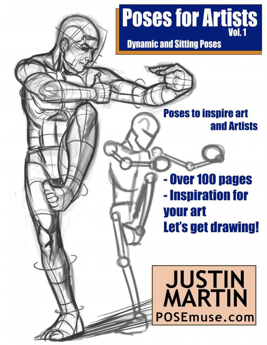Cover of Poses for Artists - Dynamic & Sitting: An essential reference for figure drawing and the human form (Inspiring Art and Artists Book 1)