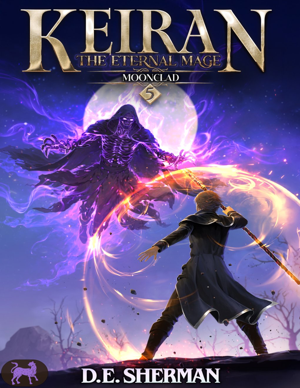 Cover of Moonclad- A Progression Fantasy Epic (Keiran- The Eternal Mage Book 5