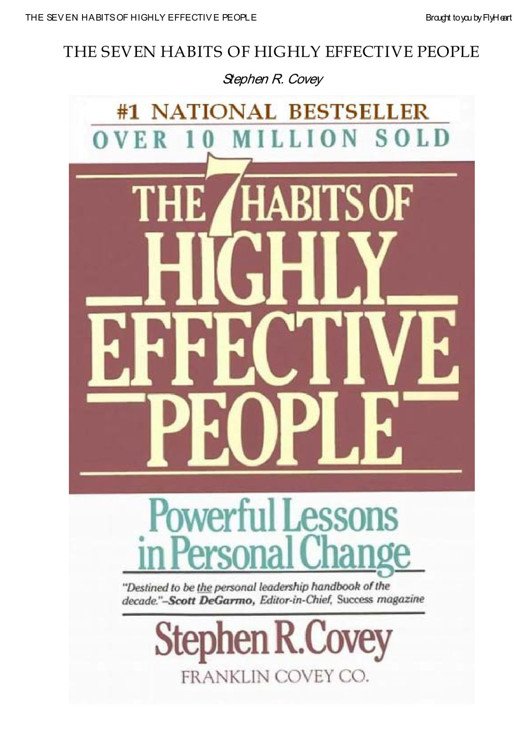 Cover of Seven Habits of Highly Effective People, Stephen R. Covey