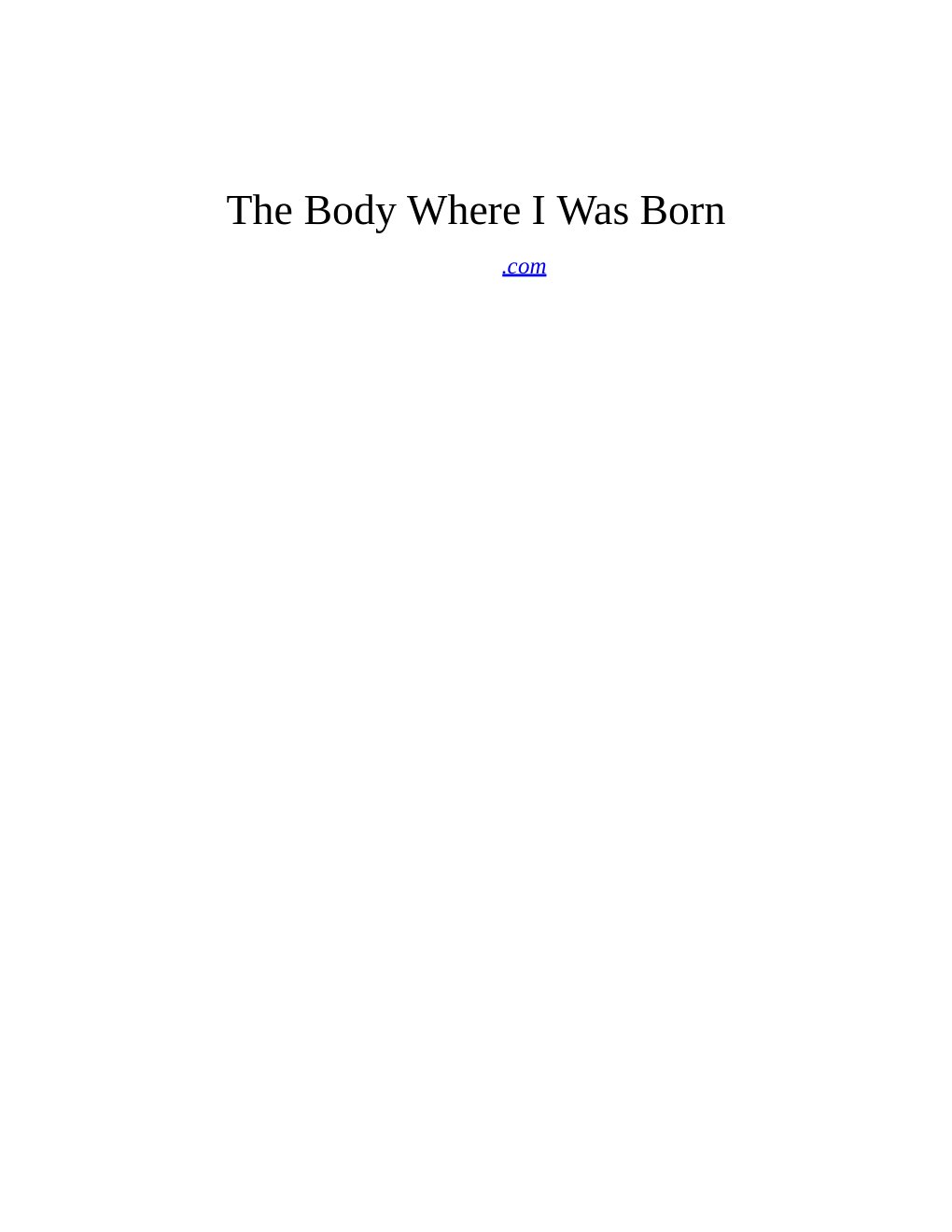 Cover of The Body Where I Was Born