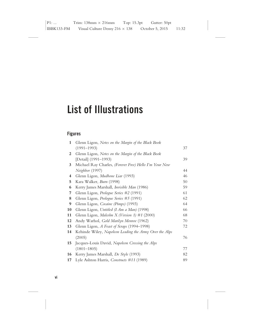 Cover of List of Illustrations