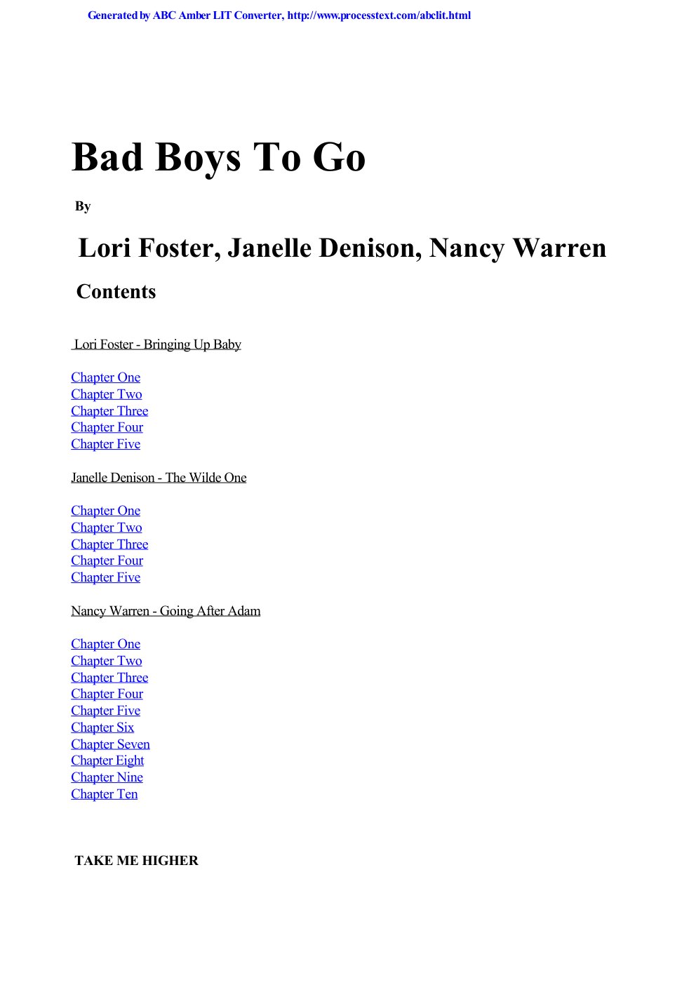 Cover of Bad Boys To Go