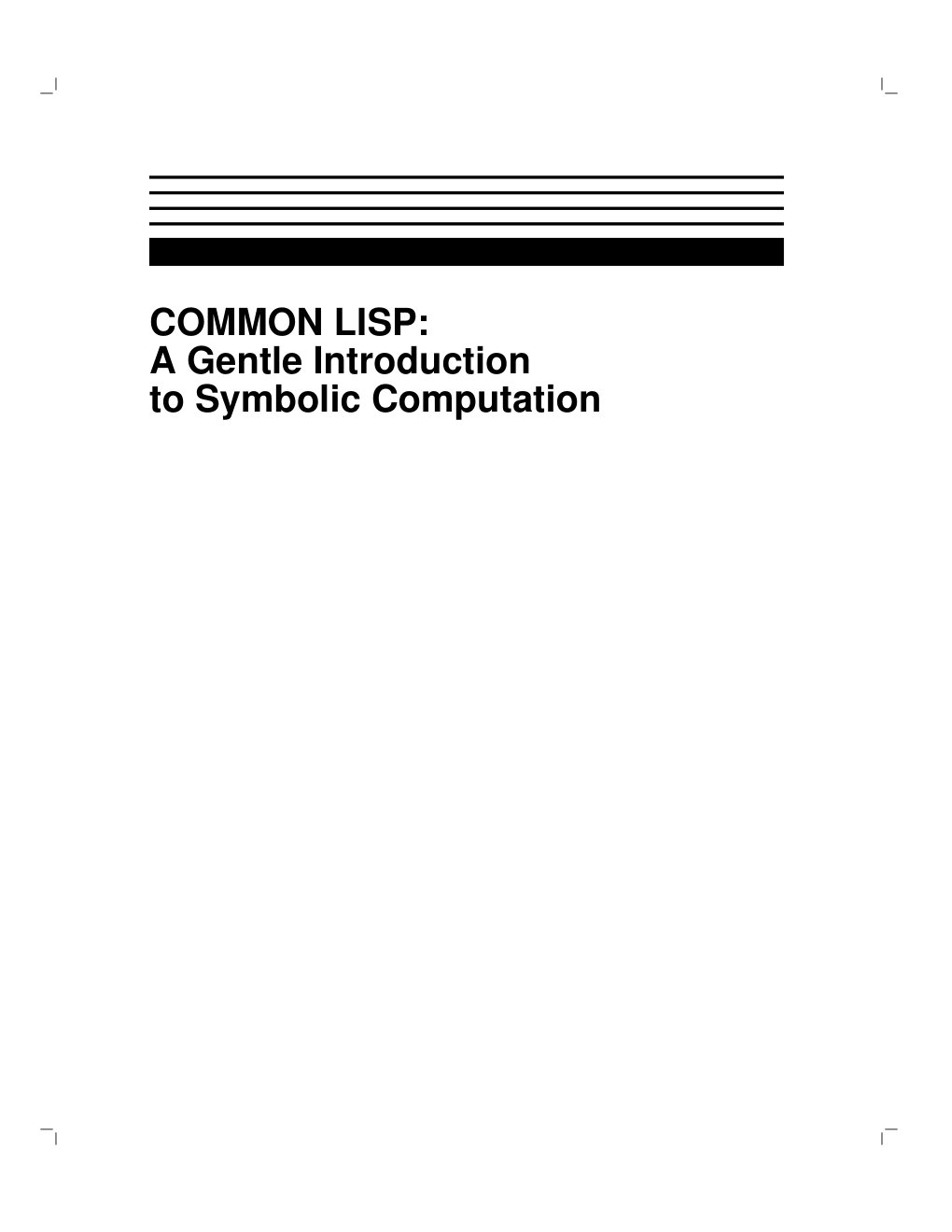 Cover of COMMON LISP: