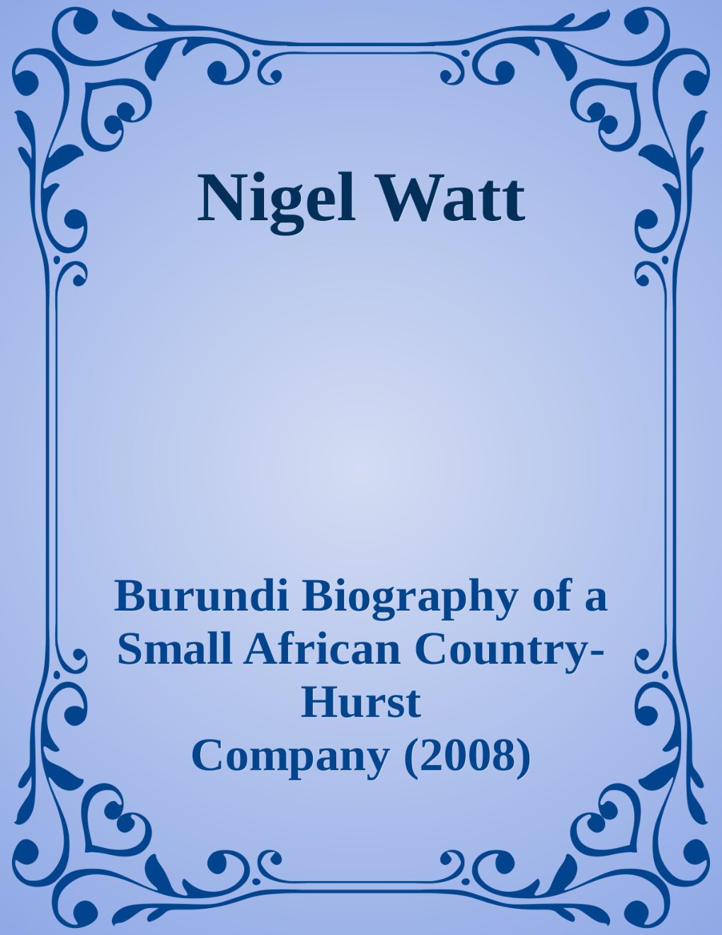 Cover of Nigel Watt