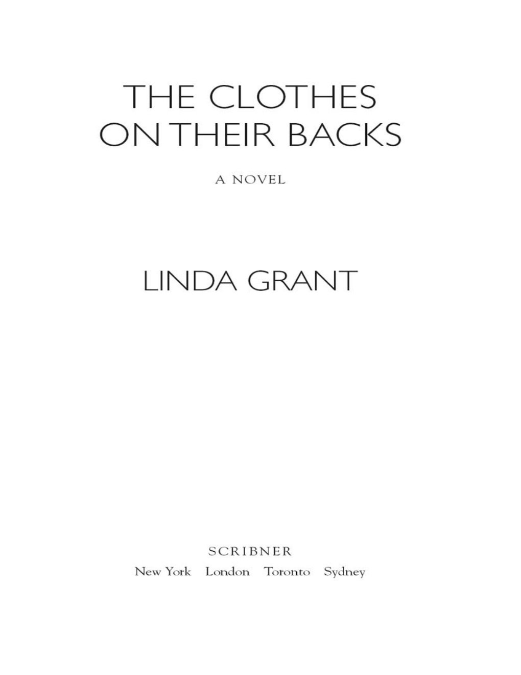 Cover of The Clothes On Their Backs