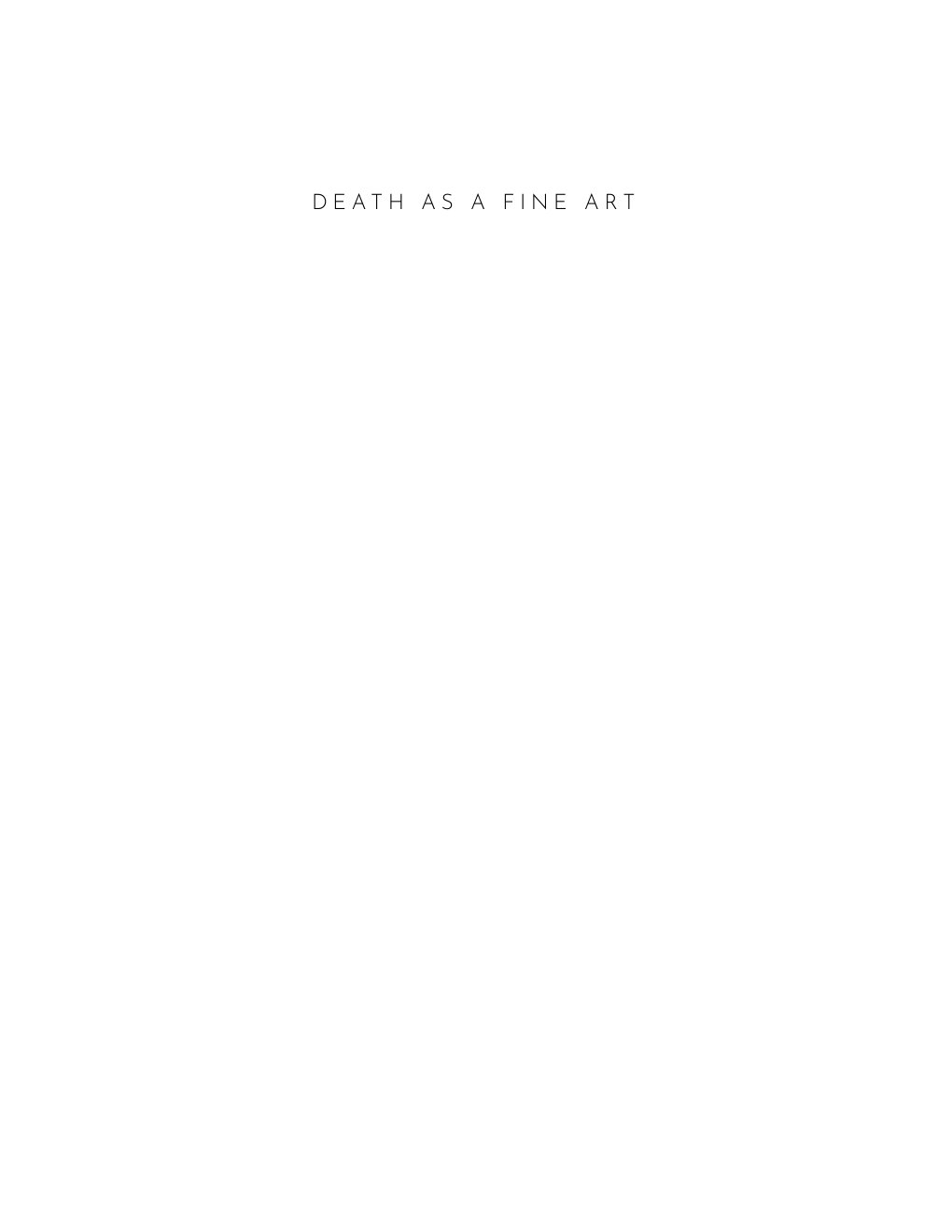 Cover of Death As a Fine Art