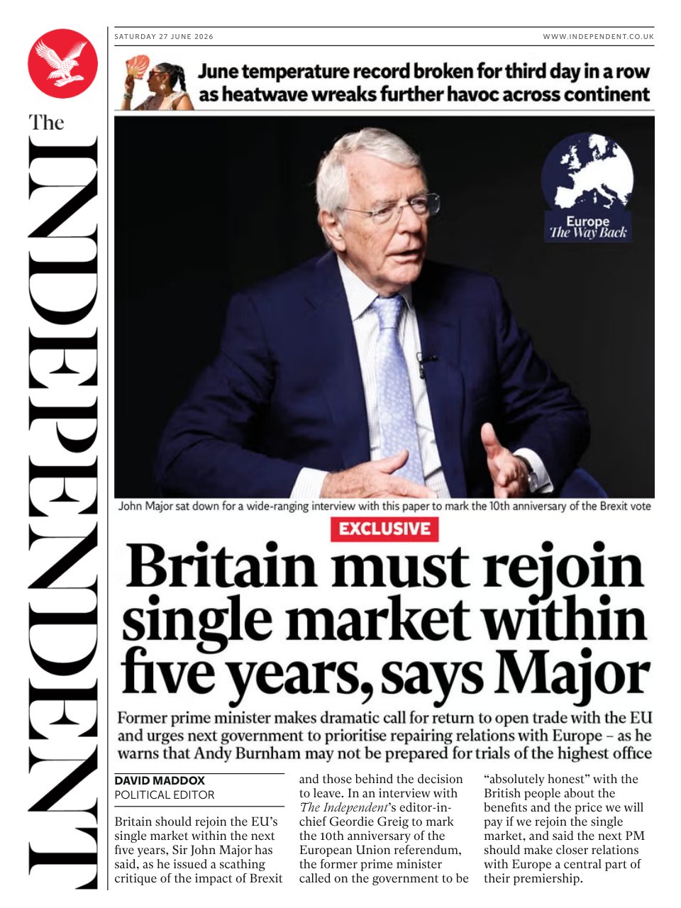 Cover of The Independent - JUNE 2026