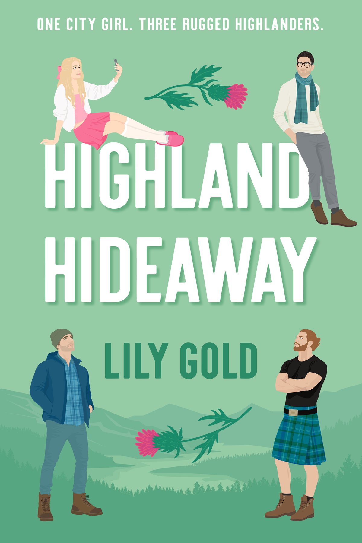 Cover of Highland Hideaway: A Grumpy Sunshine Romance