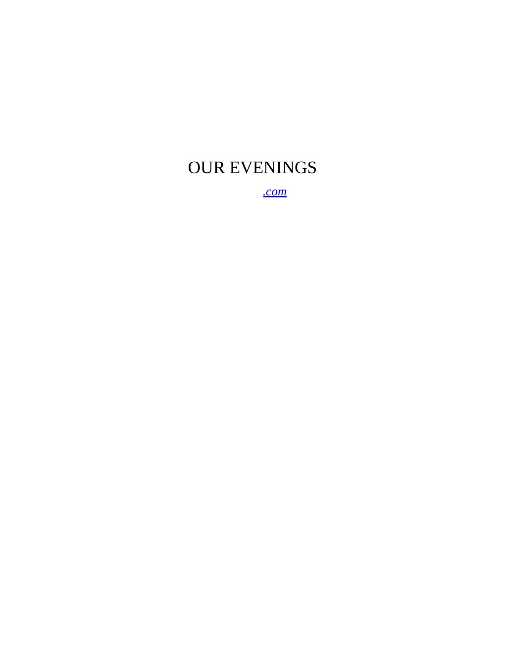 Cover of Our Evenings