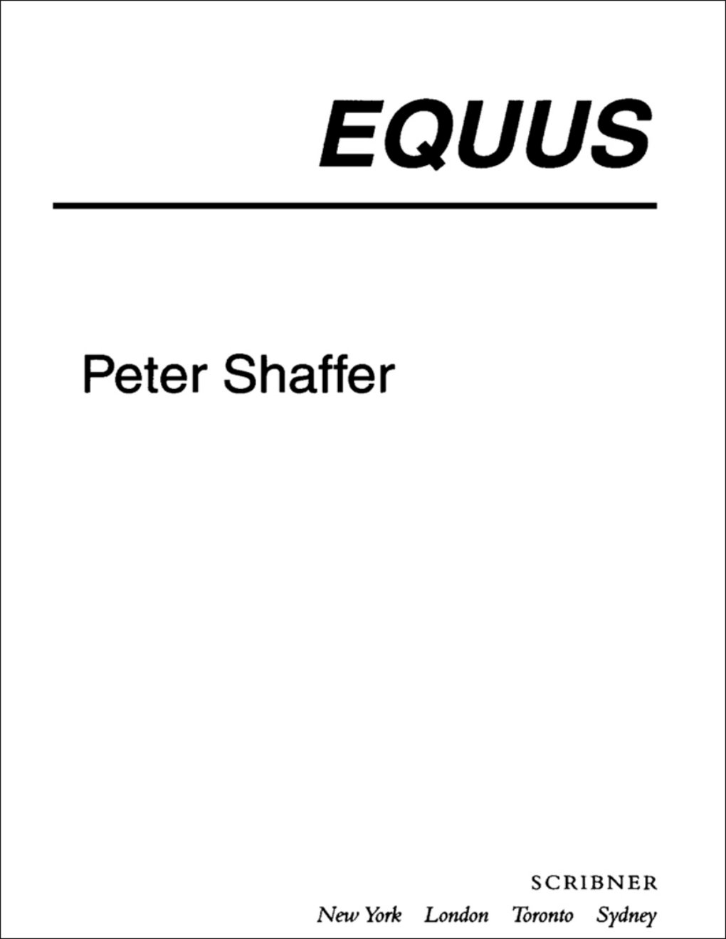 Cover of Equus