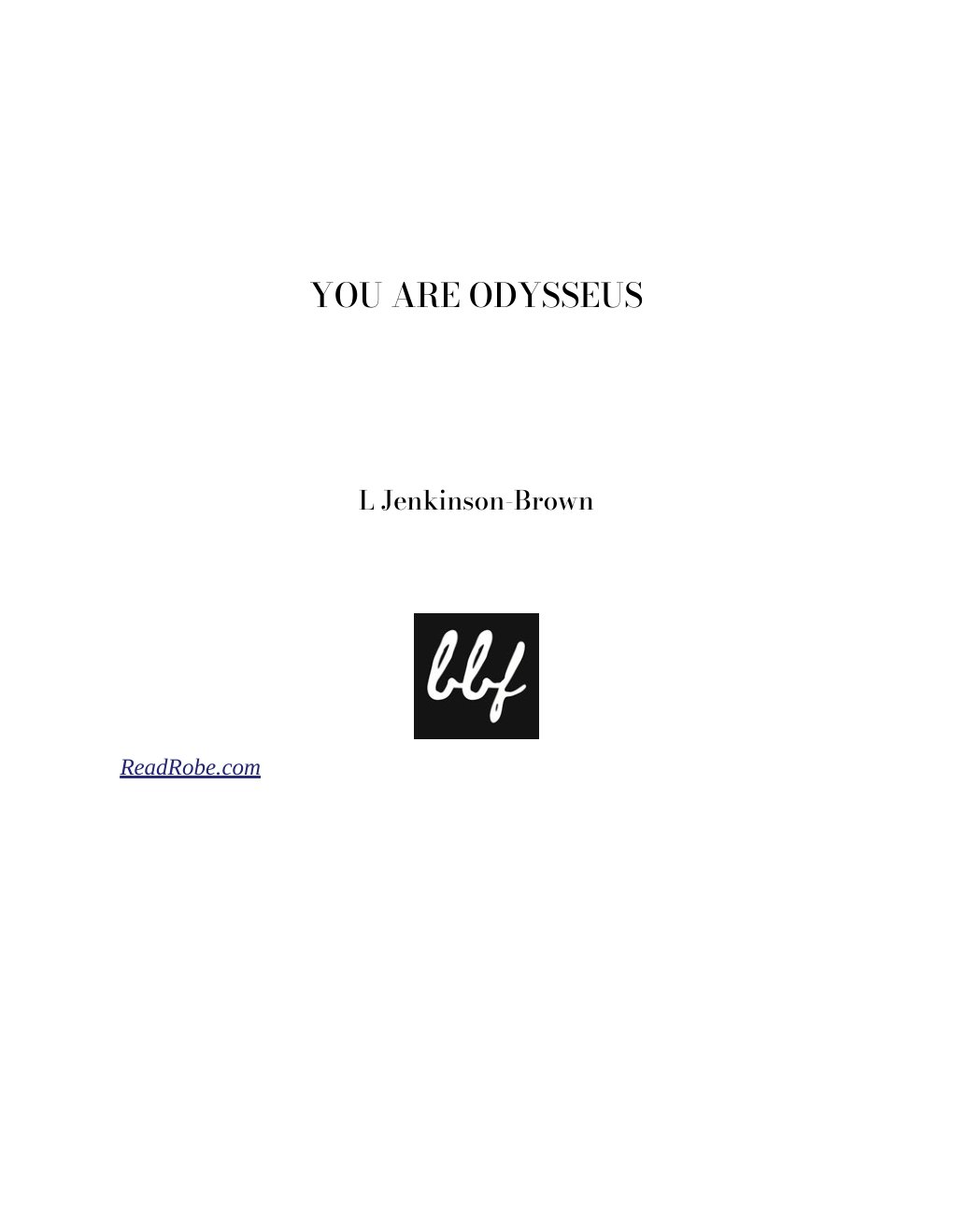 Cover of You Are Odysseus