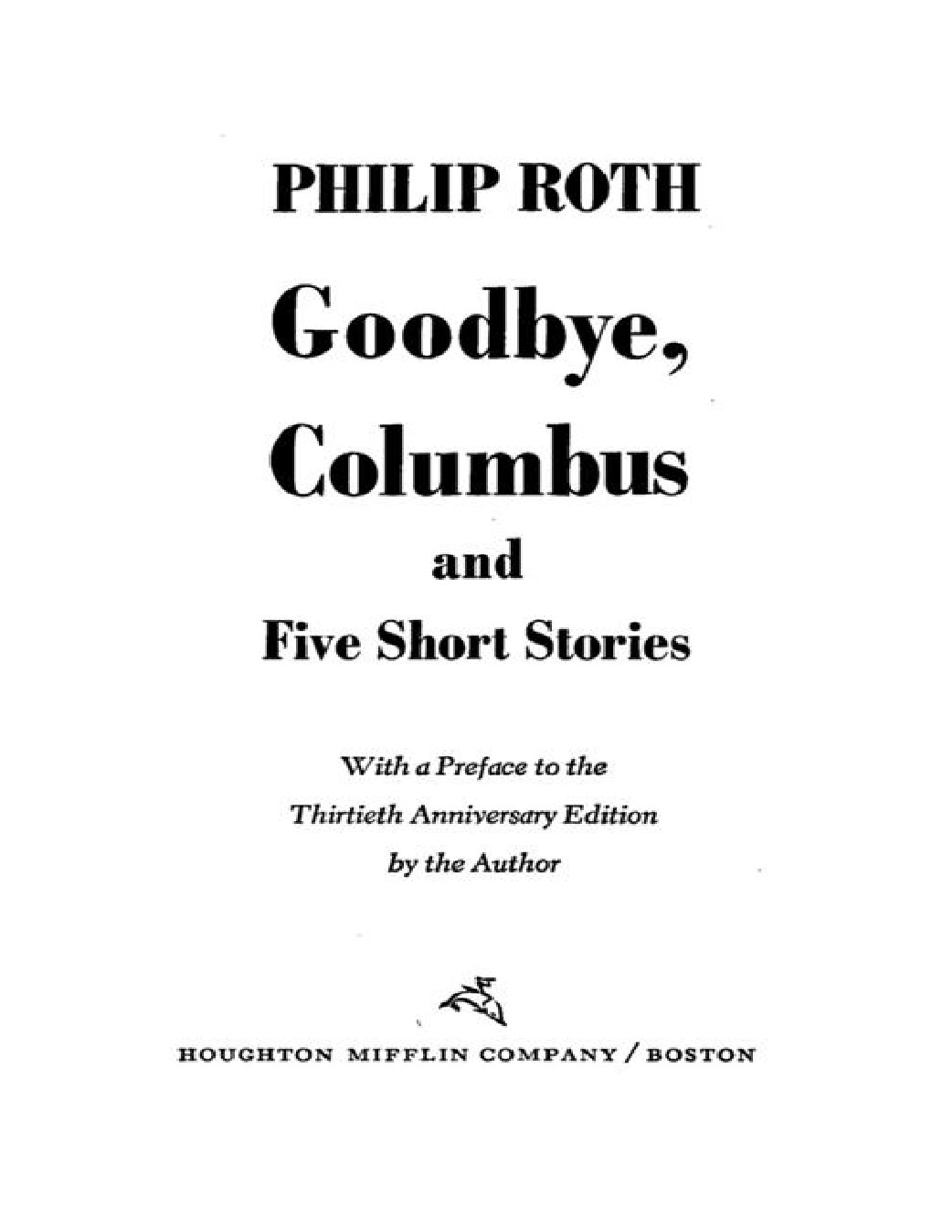 Cover of Goodbye Columbus