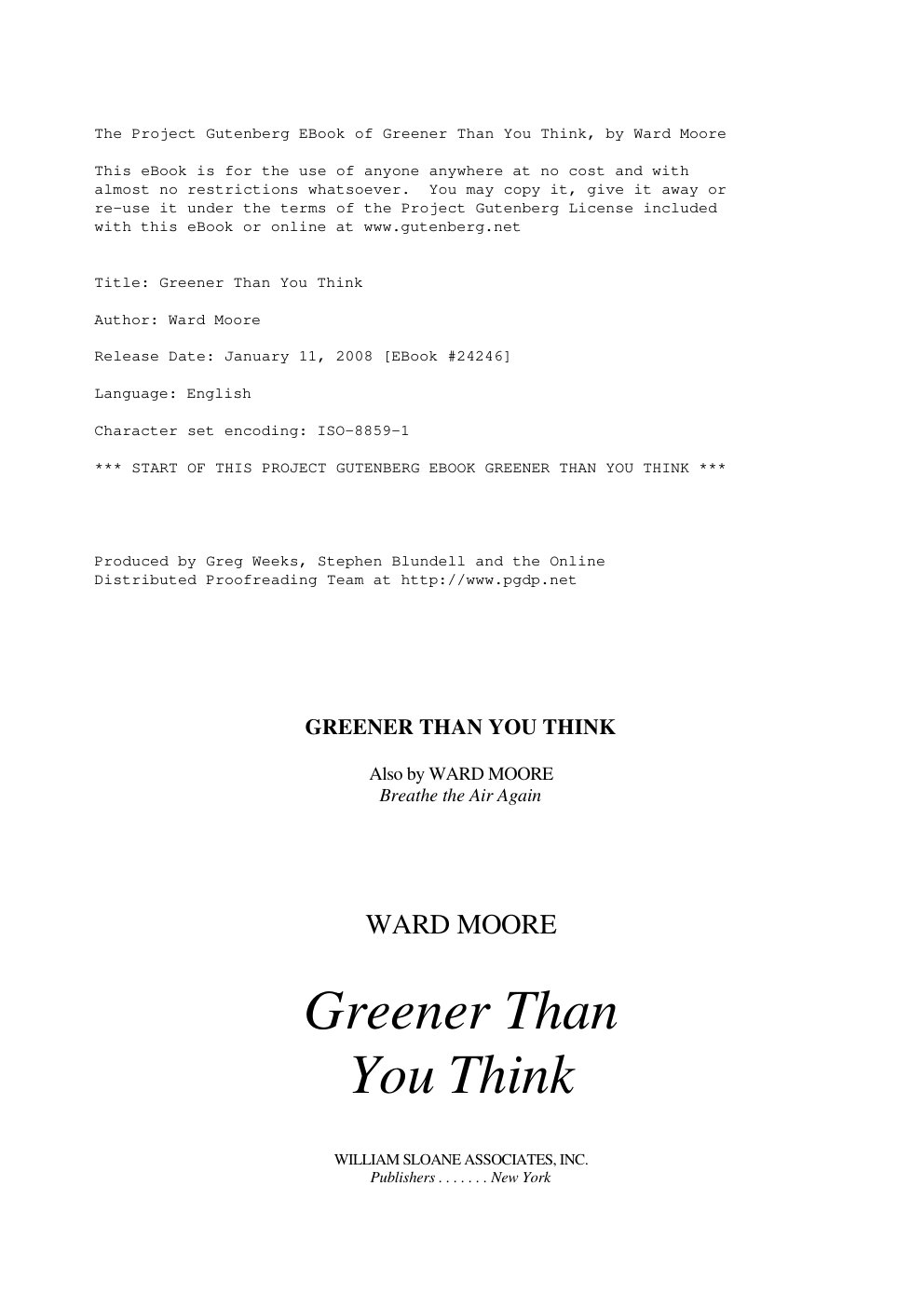 Cover of Greener Than