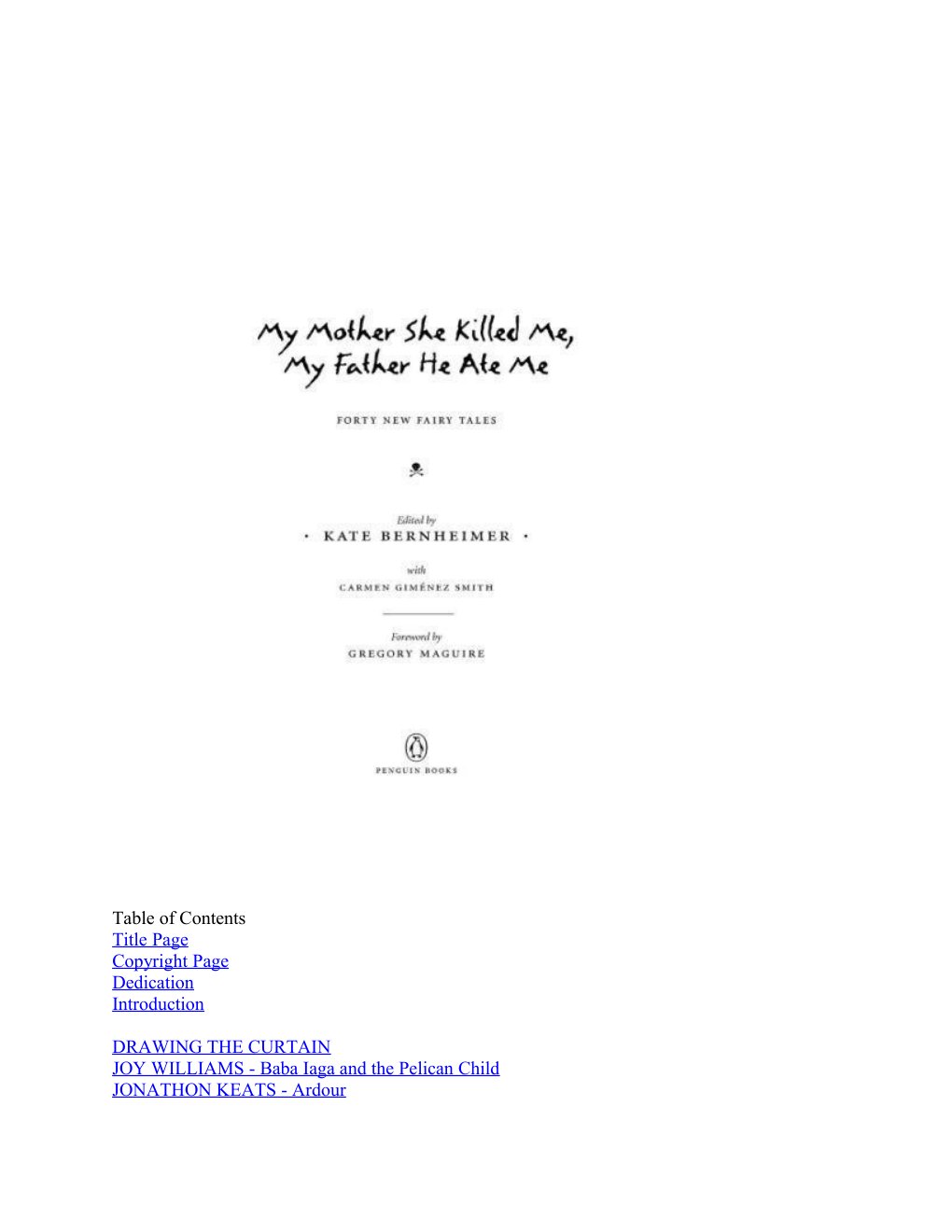 Cover of Table of Contents
