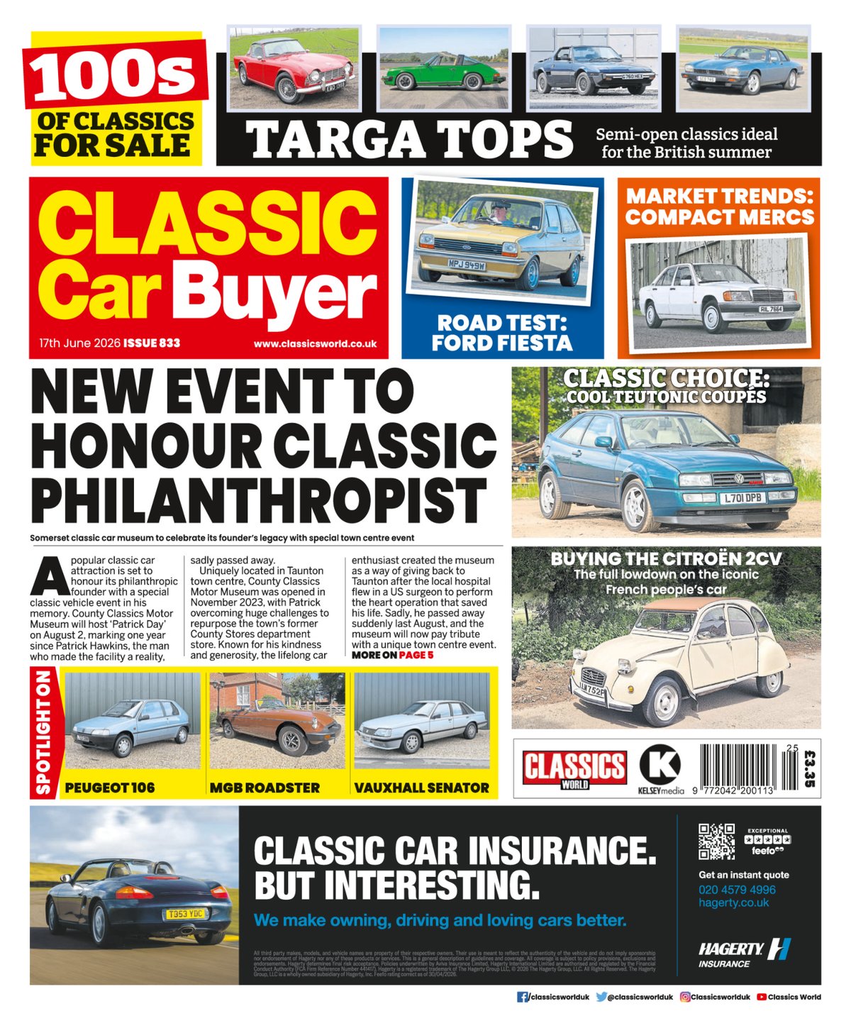Cover of Classic Car Buyer Issue 833 17 June 2026