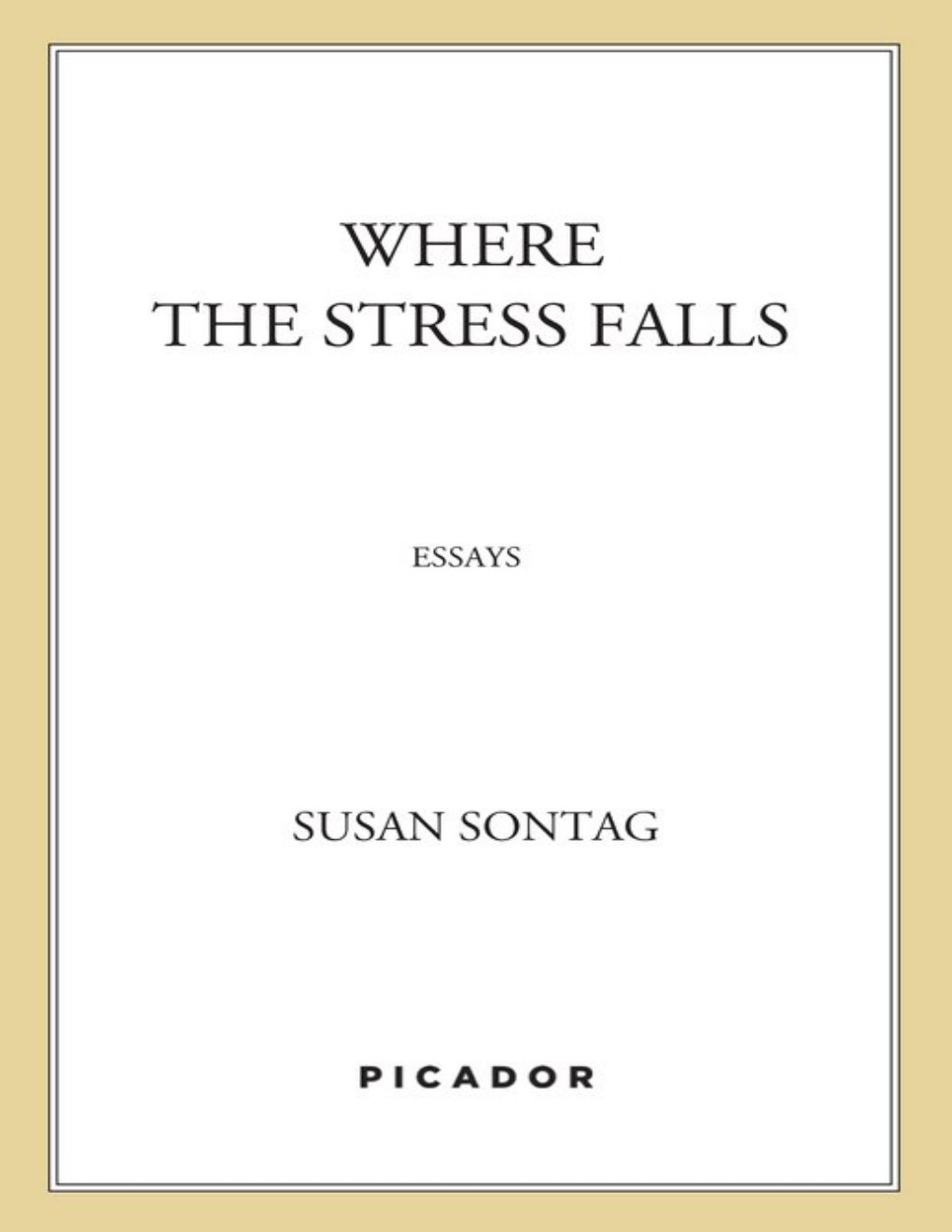 Cover of Where the Stress Falls (1928)