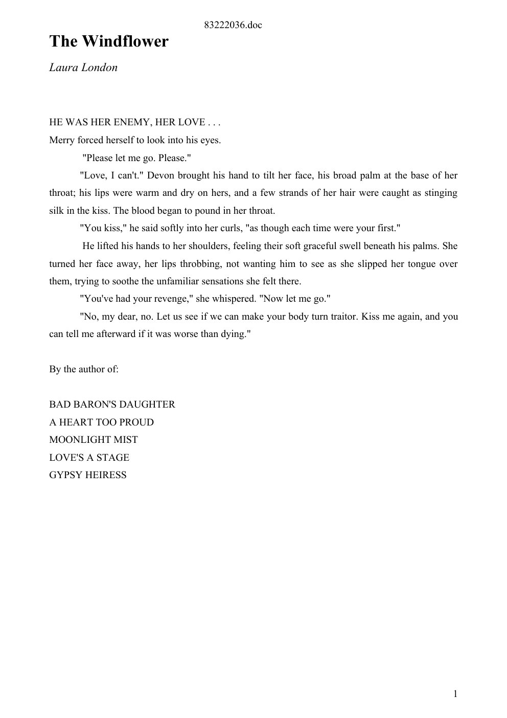 Cover of The Windflower