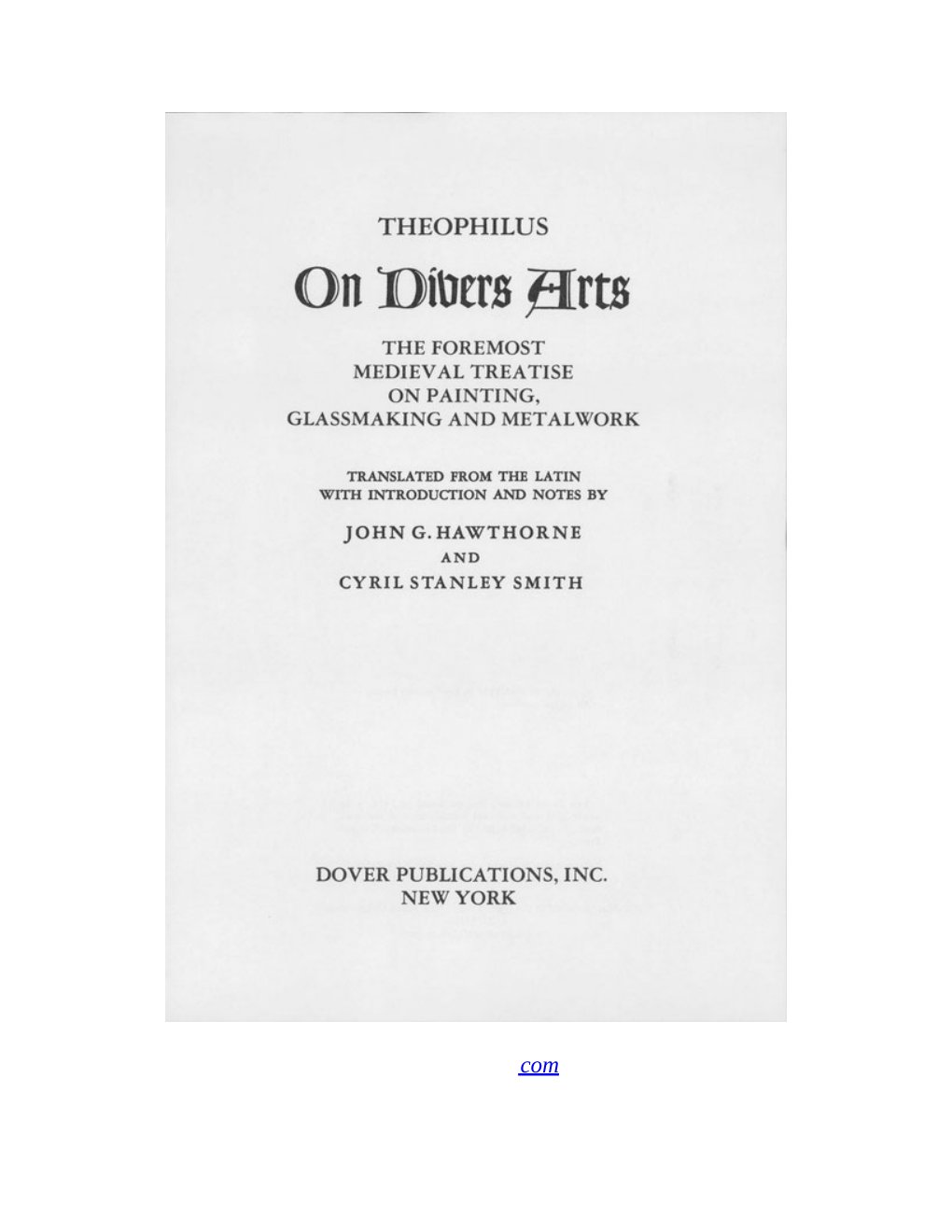 Cover of On Divers Arts