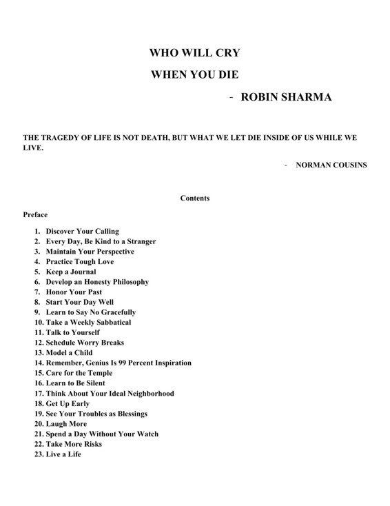 Cover of Robin Sharma (2011)