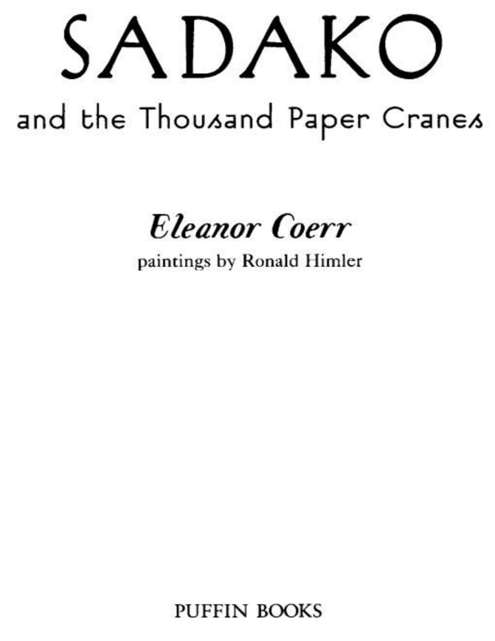 Cover of Sadako and the Thousand Paper Cranes