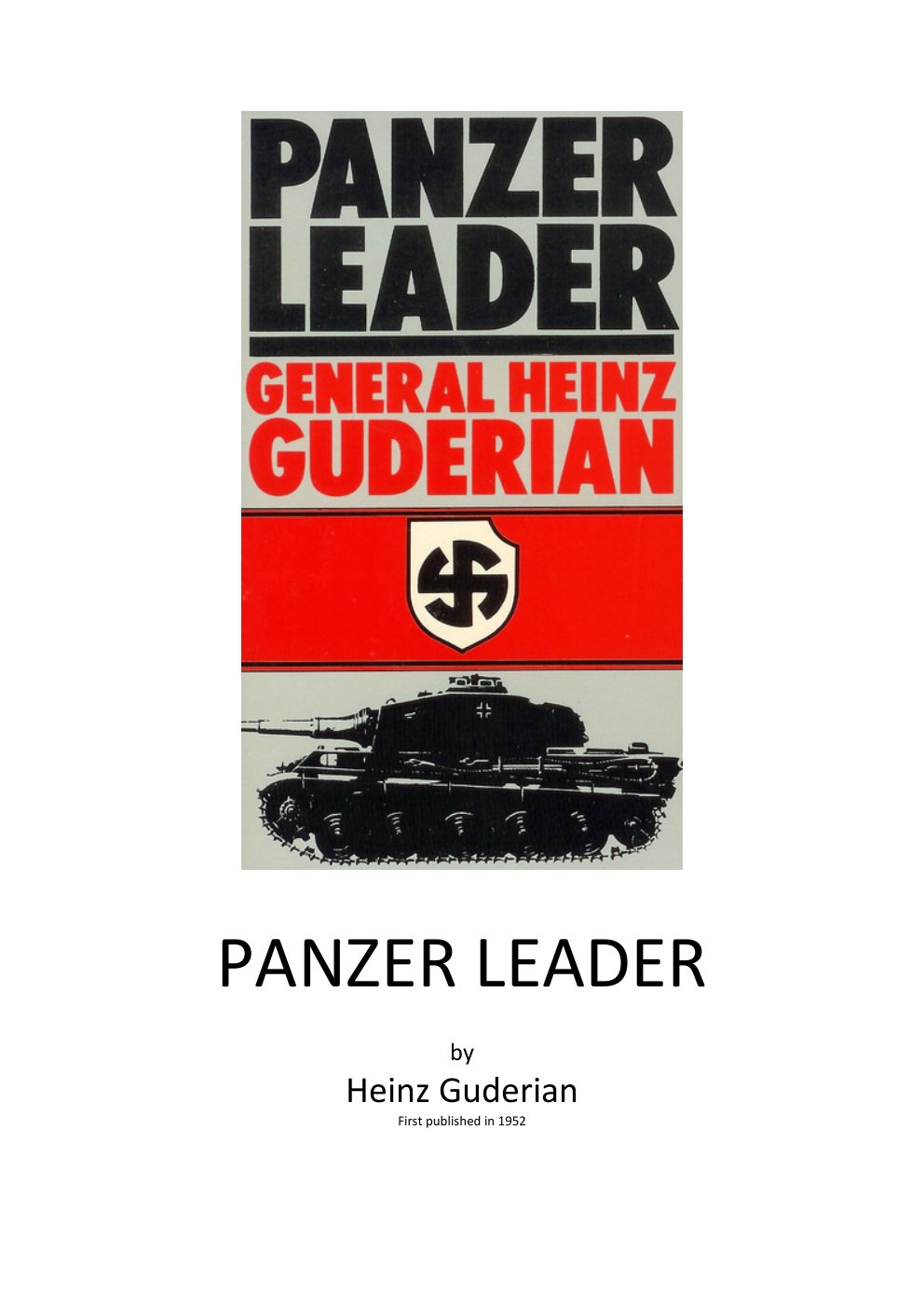 Cover of PANZER LEADER (1858)