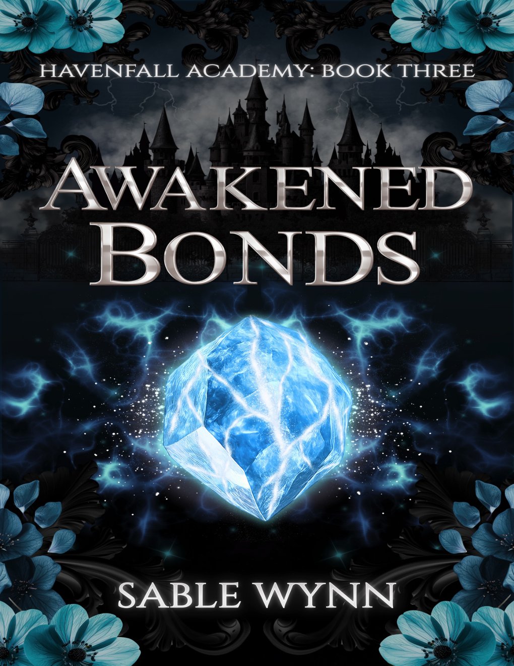 Cover of Awakened Bonds: A Dark Academia Paranormal Why Choose Romance (Havenfall Academy Book 3)