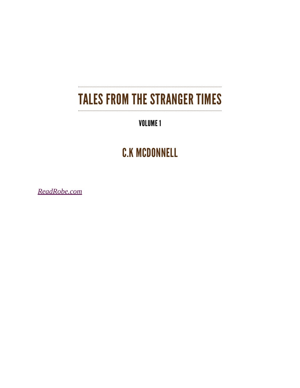 Cover of Tales from the Stranger Times, Volume 1