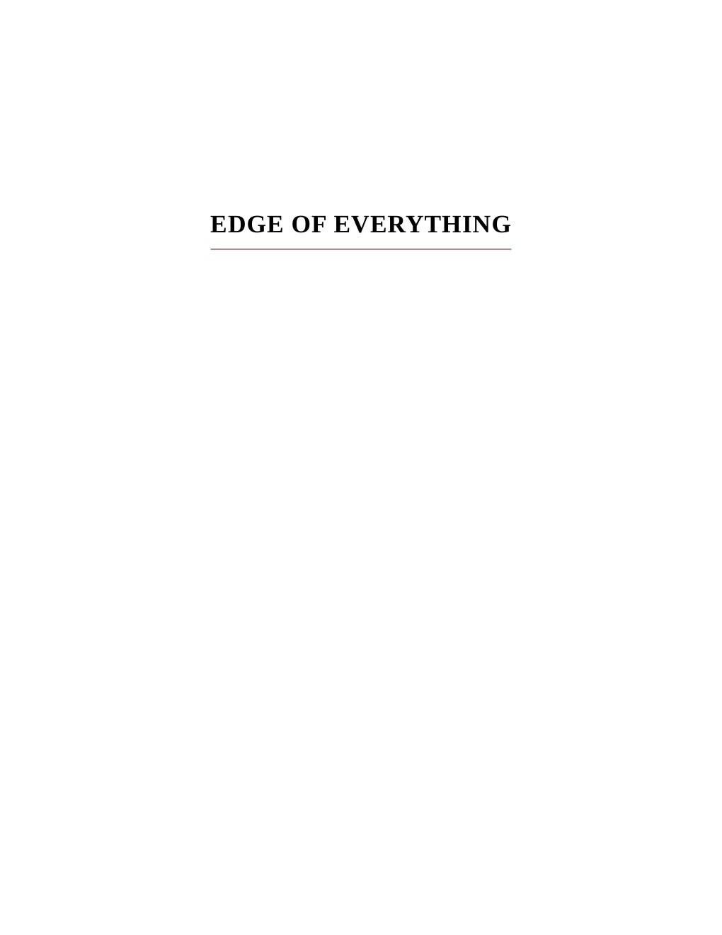 Cover of Edge of Everything