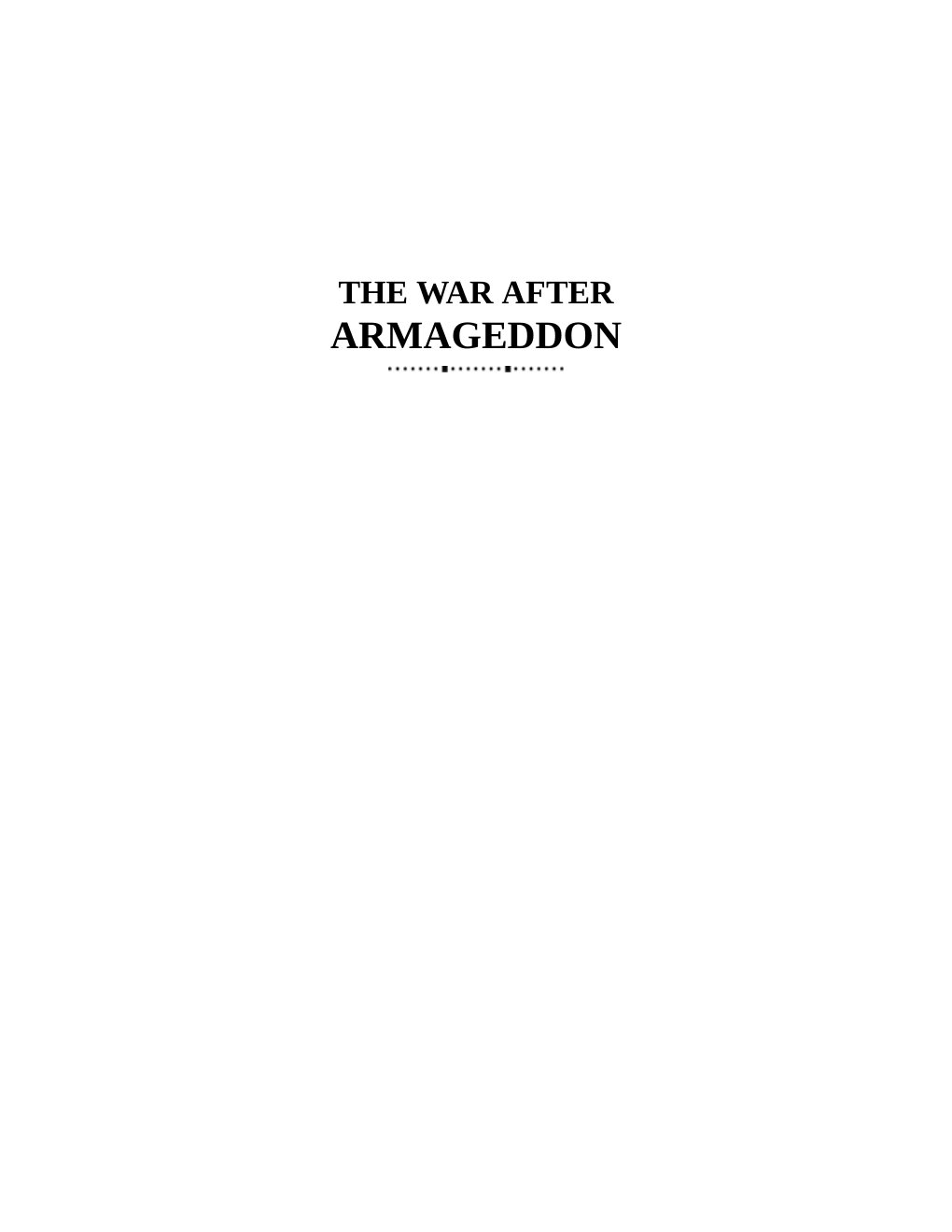 Cover of The War After Armageddon