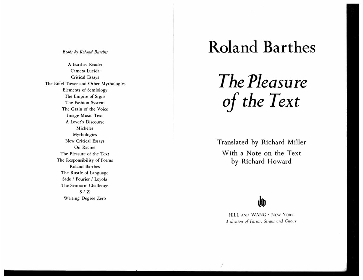 Cover of The Pleasure of the Text