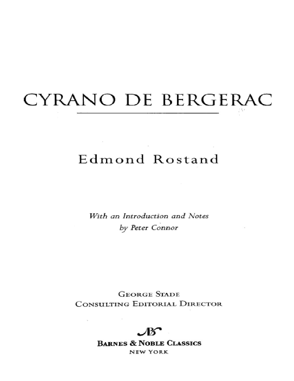 Cover of Cyrano de Bergerac (Barnes & Noble Classics Series)
