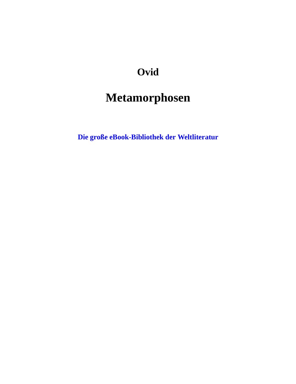 Cover of Metamorphosen