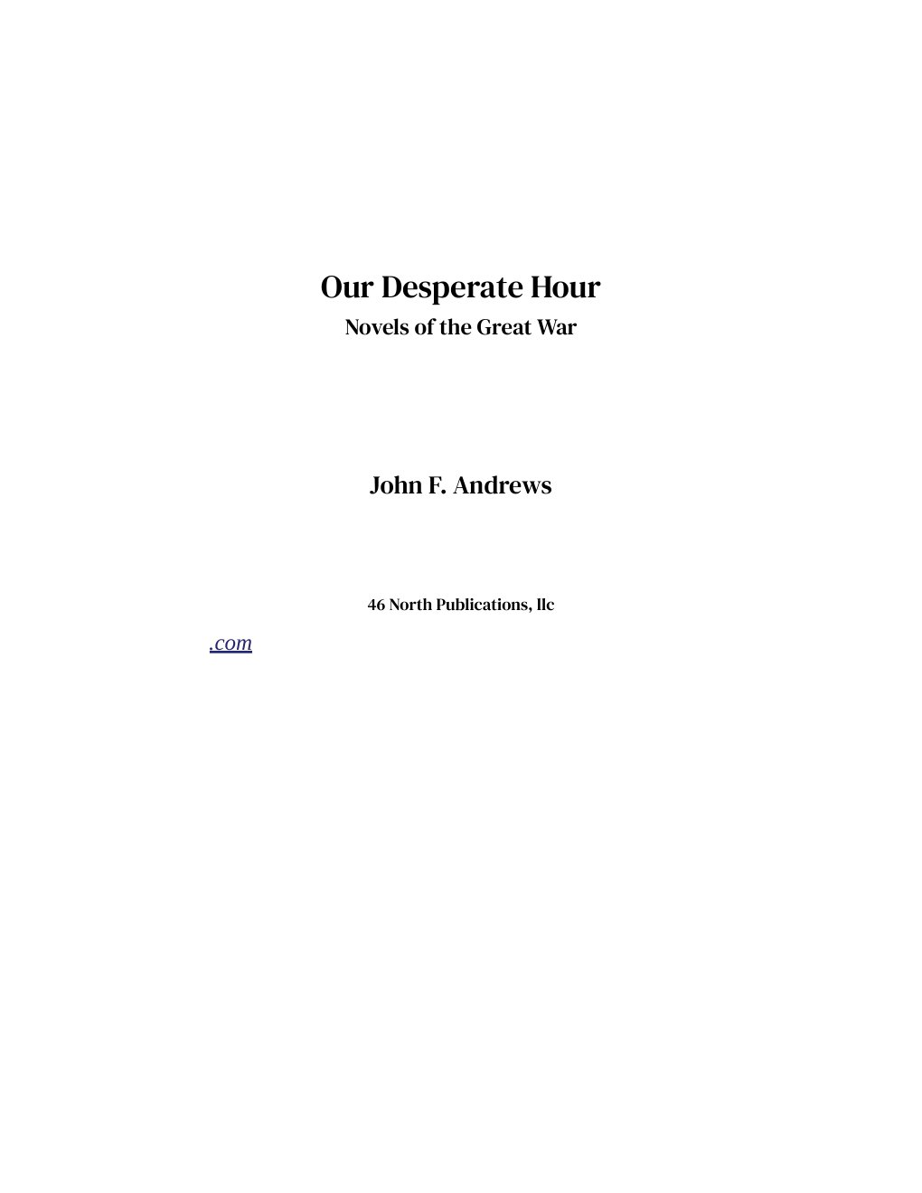 Cover of Our Desperate Hour