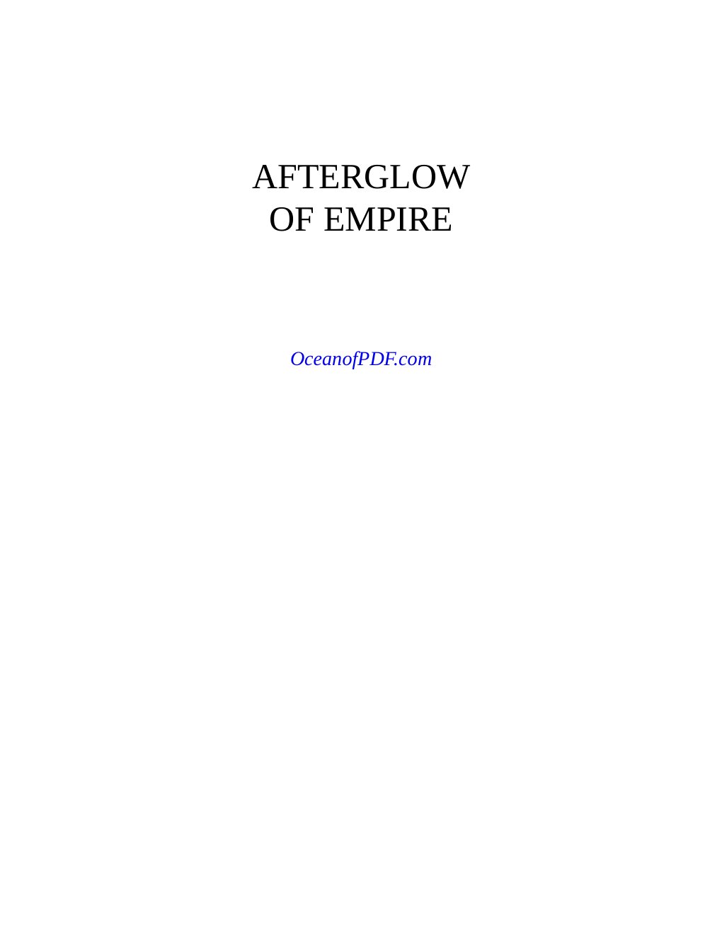 Cover of Afterglow of Empire