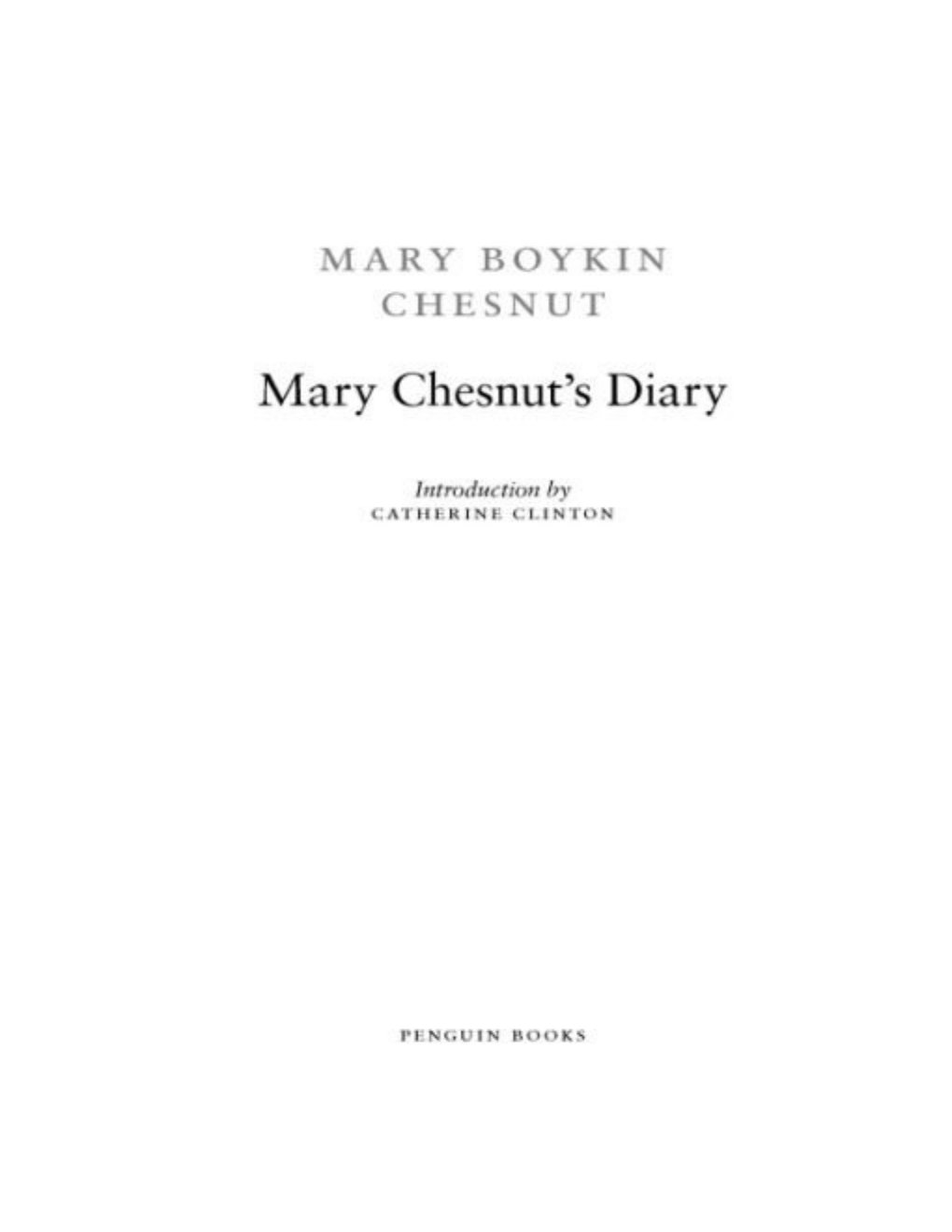 Cover of Mary Chesnut's Diary