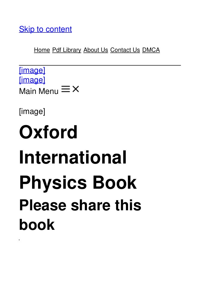 Cover of Oxford International Physics Book - Download Free Pdf