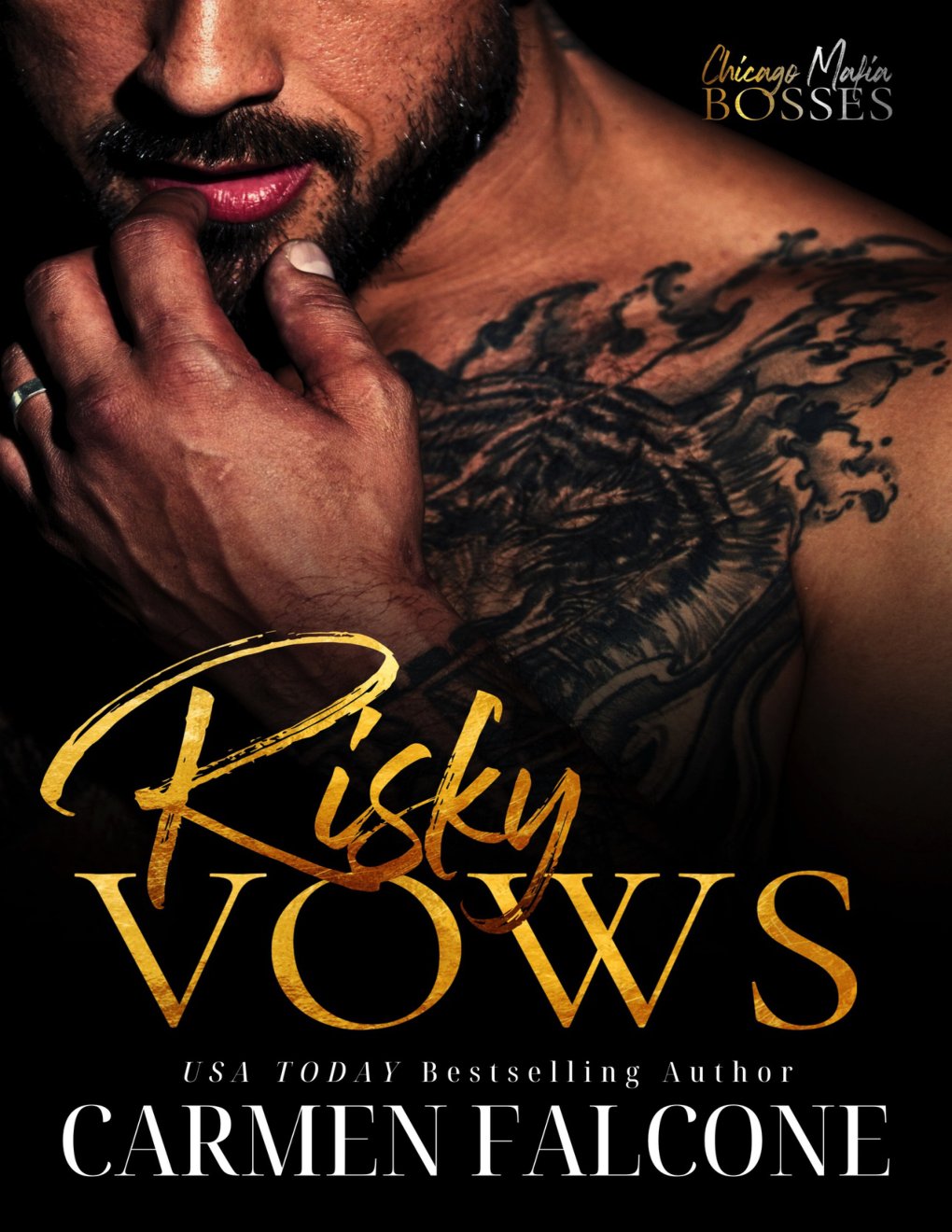 Cover of Risky Vows : An Arranged Marriage Dark Mafia Romance (Chicago Mafia Bosses Book 1)