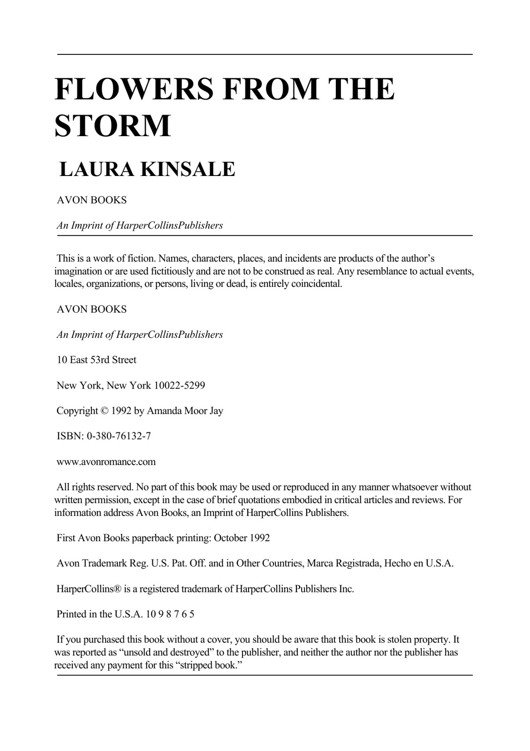Cover of Flowers From The Storm (1992)