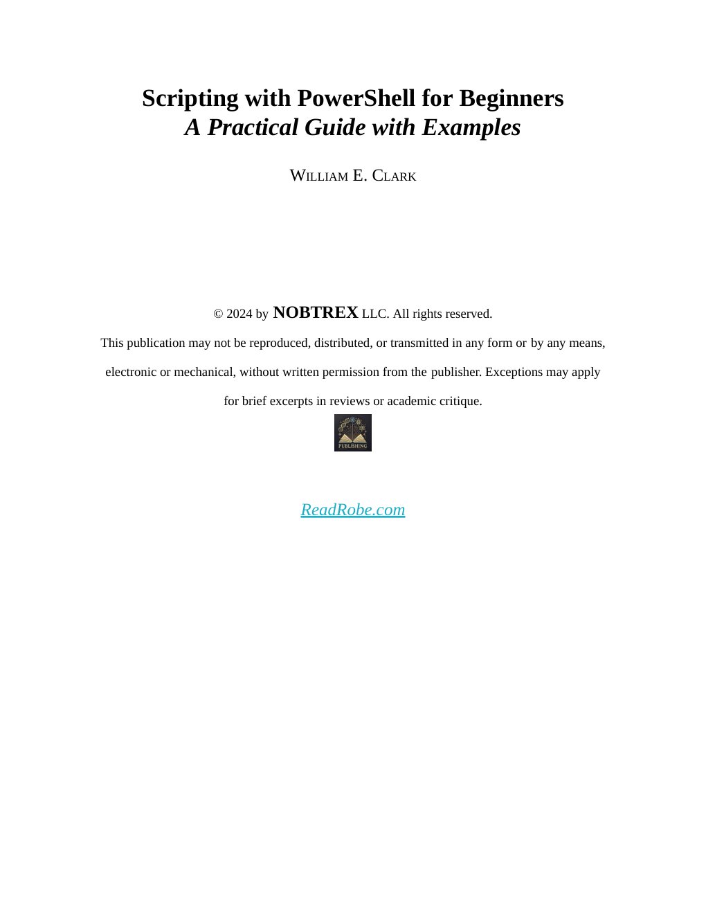 Cover of Scripting with PowerShell for BeginnersA Practical Guide with Examples
